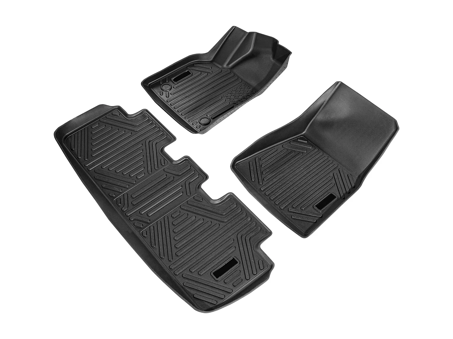 Fußmatten für Autos SucceBuy, Passend für das Modell Tesla Y 2021-2024, 3 Teile, TPE-Einlagen