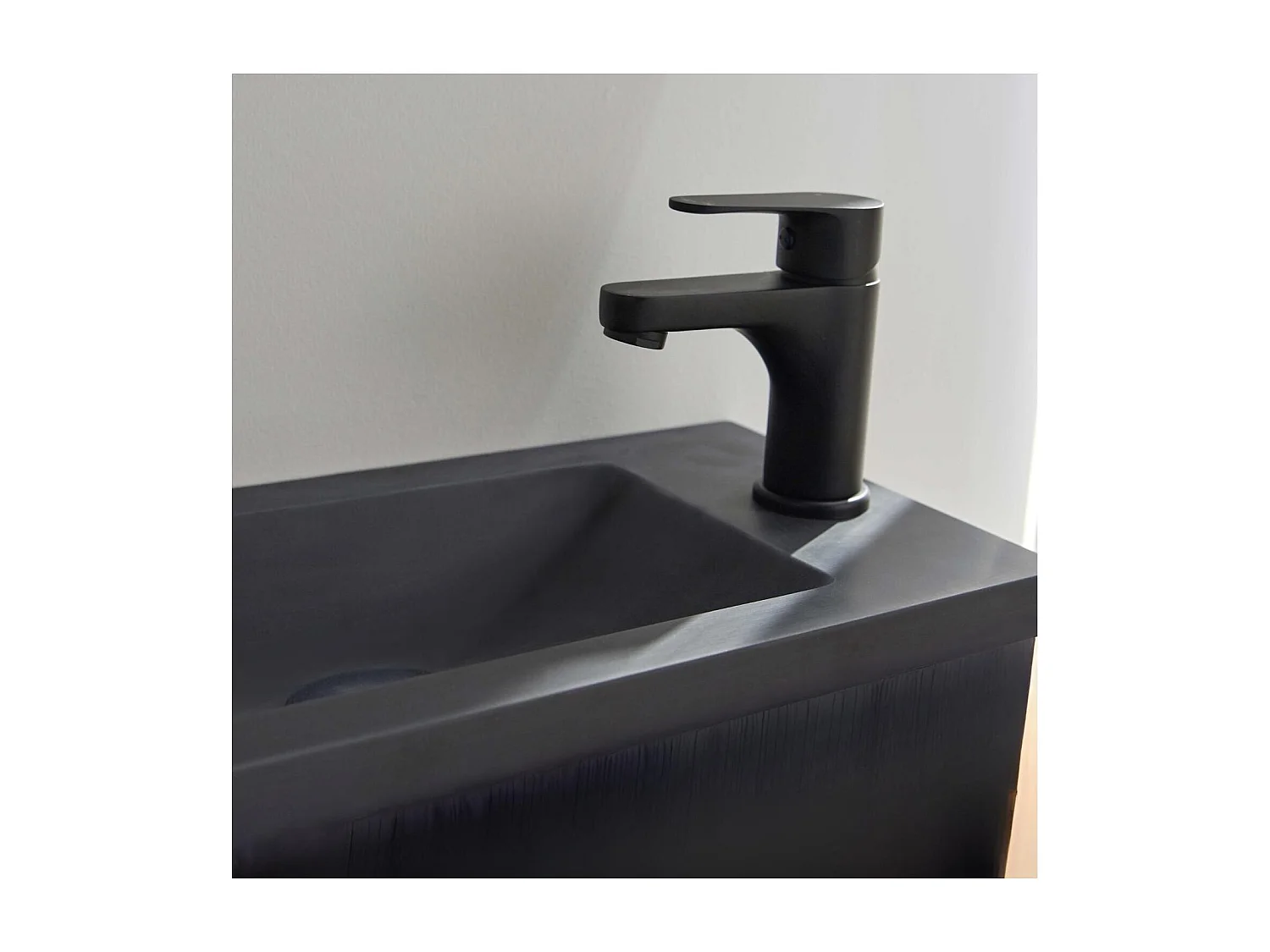 Ensemble lave-mains NOVA métal et bois avec miroir à tablette