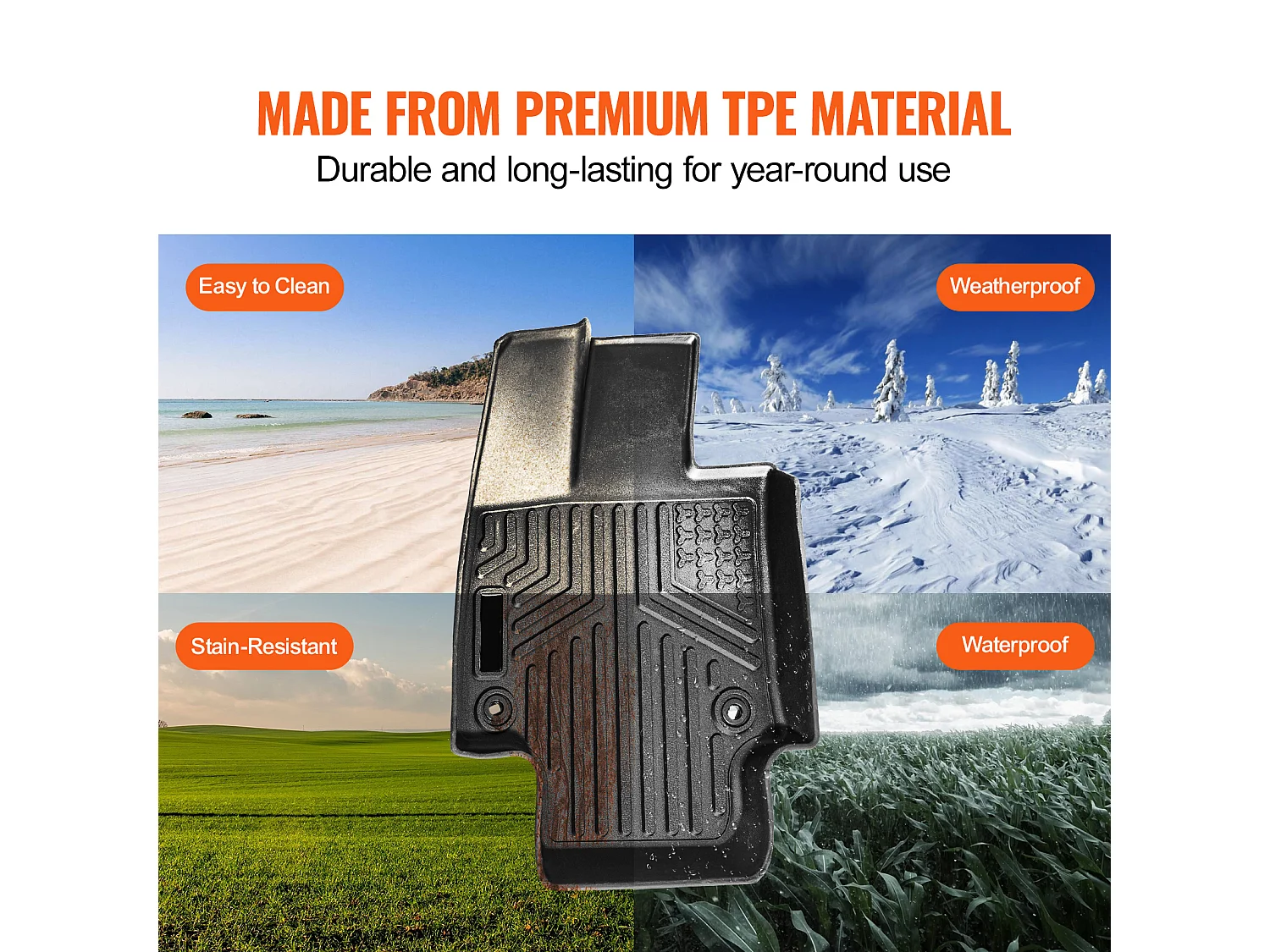 Tapetes para Automóveis SucceBuy Forros Dianteiros e da 2.ª Fila em TPE Personalizados, 3 Peças, Adequados para Toyota RAV4 2019-2024, Preto