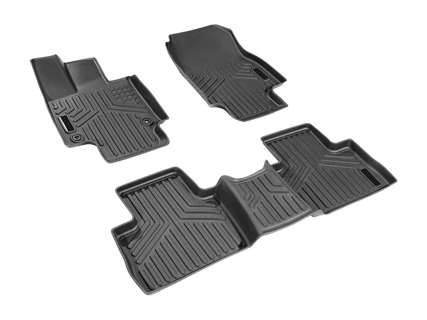 Tapetes para Automóveis SucceBuy Forros Dianteiros e da 2.ª Fila em TPE Personalizados, 3 Peças, Adequados para Toyota RAV4 2019-2024, Preto