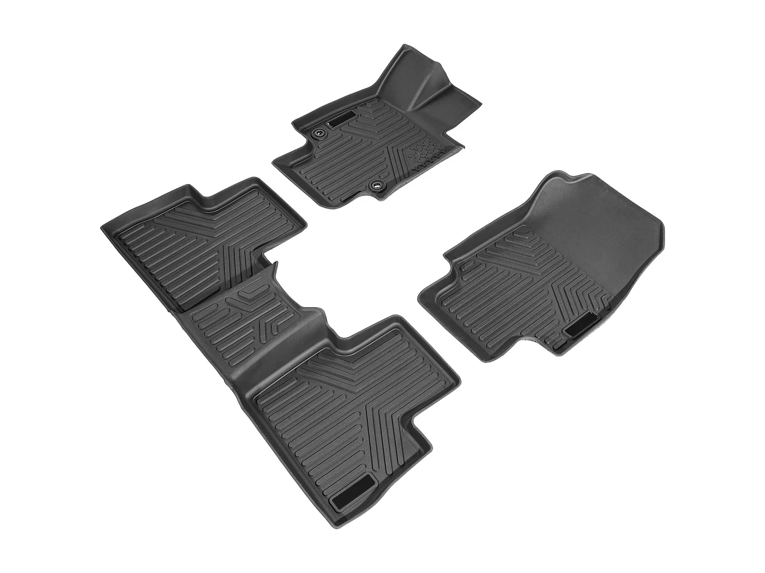 Tapetes para Automóveis SucceBuy Forros Dianteiros e da 2.ª Fila em TPE Personalizados, 3 Peças, Adequados para Toyota RAV4 2019-2024, Preto