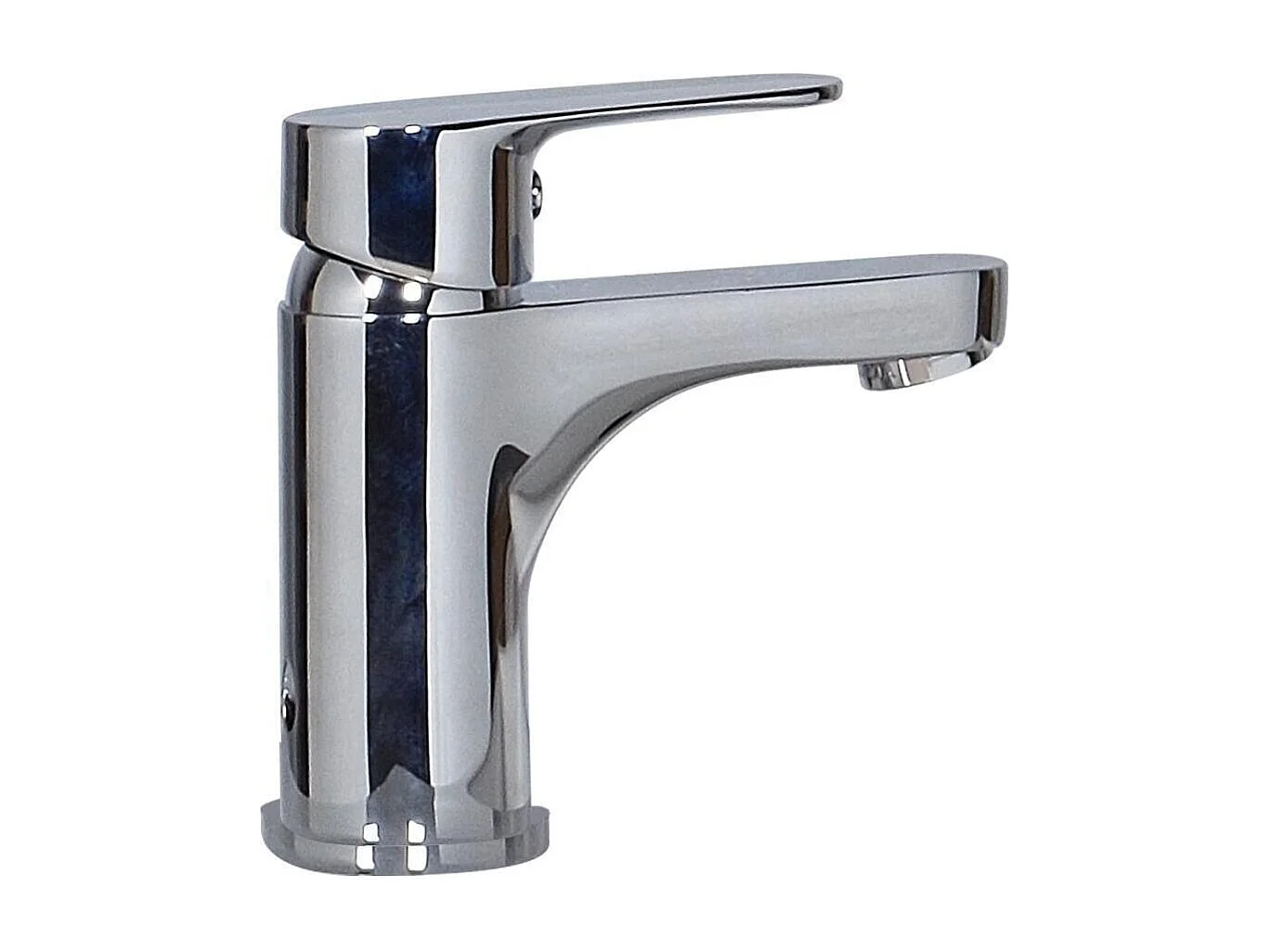 Ensemble lave-mains avec rangement latéral avec robinet chromé