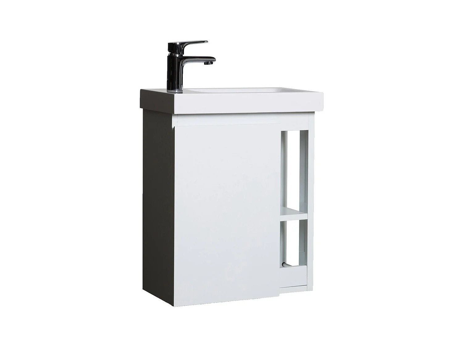 HAMPTON Handwaschbecken-Set mit seitlicher Ablage und Chromhahn