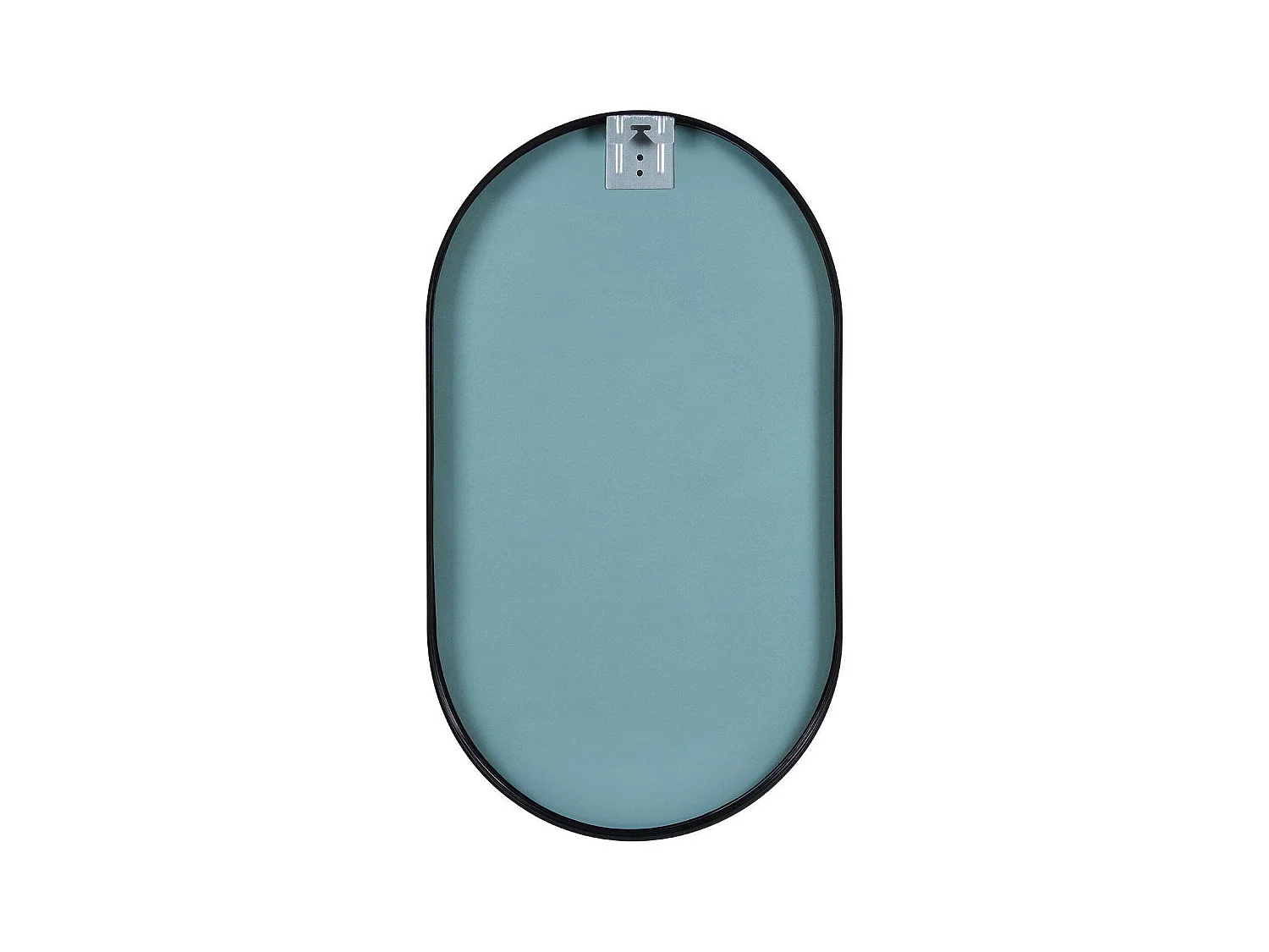 Ensemble lave-mains métal et bois avec miroir ovale