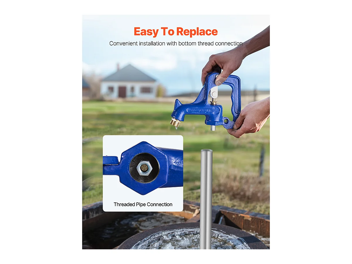 Robinet d'Extérieur Antigel SucceBuy, Tête de Remplacement pour Bouche d'Incendie de Jardin Résistante au Gel, Bleu