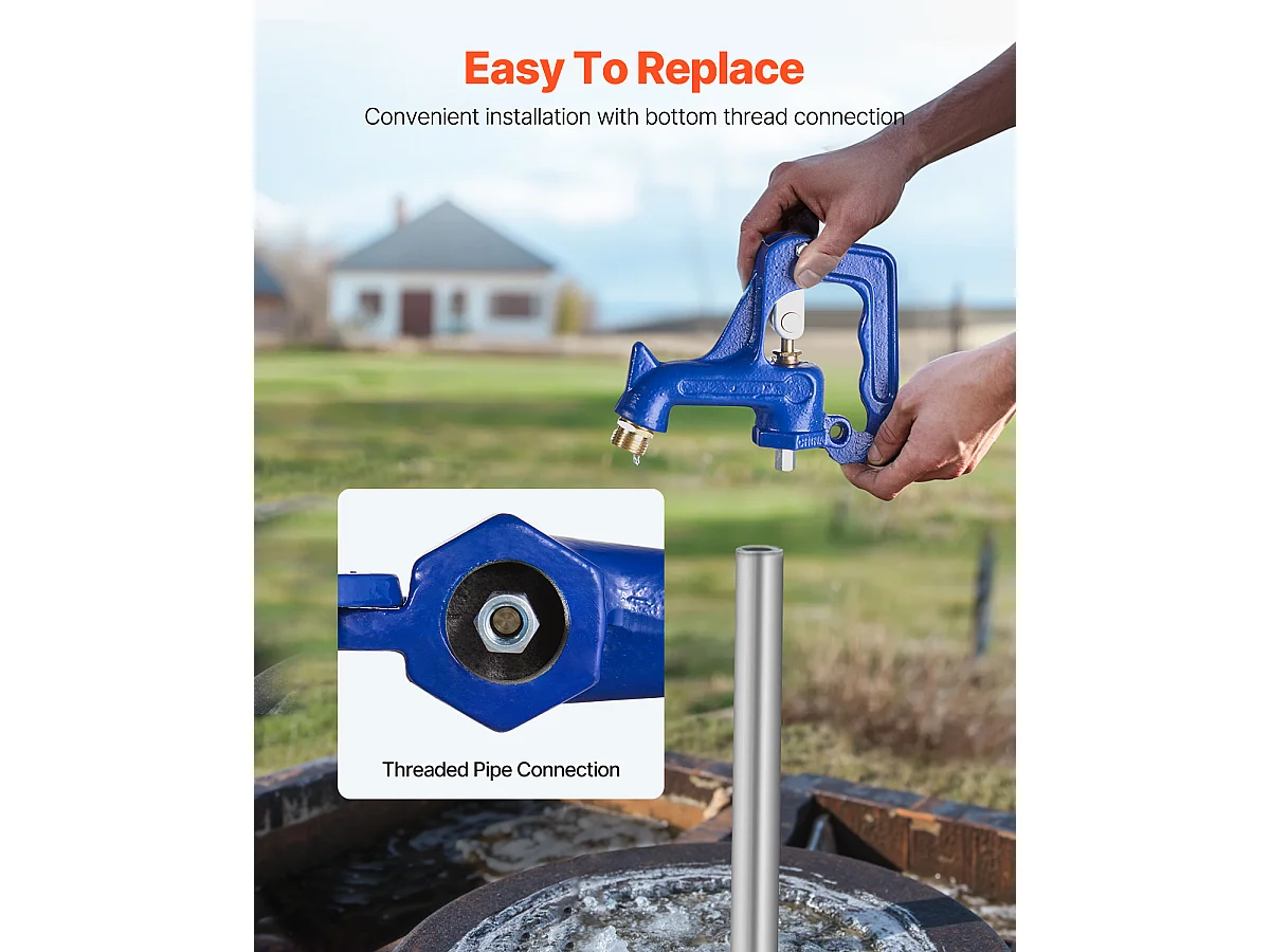 Robinet d'Extérieur Antigel SucceBuy, Tête de Remplacement pour Bouche d'Incendie de Jardin Résistante au Gel, Bleu