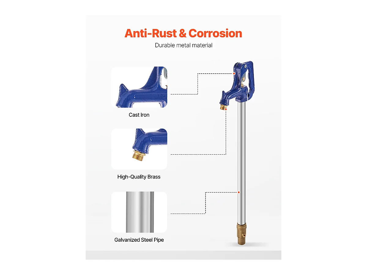 Borne d'Incendie Antigel SucceBuy, Longueur de 99cm, Profondeur d'Enfouissement de 30cm, Fonte Robuste