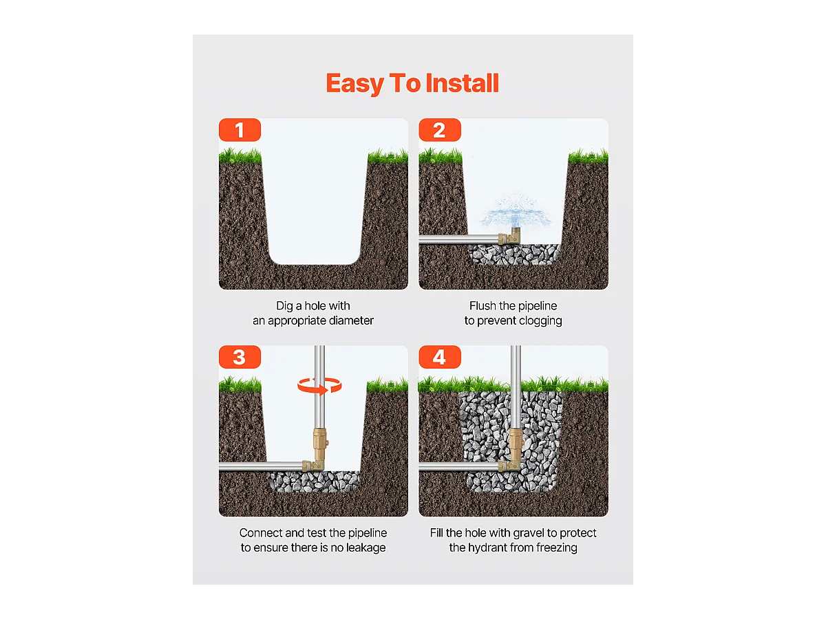 Borne d'Incendie Antigel SucceBuy, Longueur de 99cm, Profondeur d'Enfouissement de 30cm, Fonte Robuste