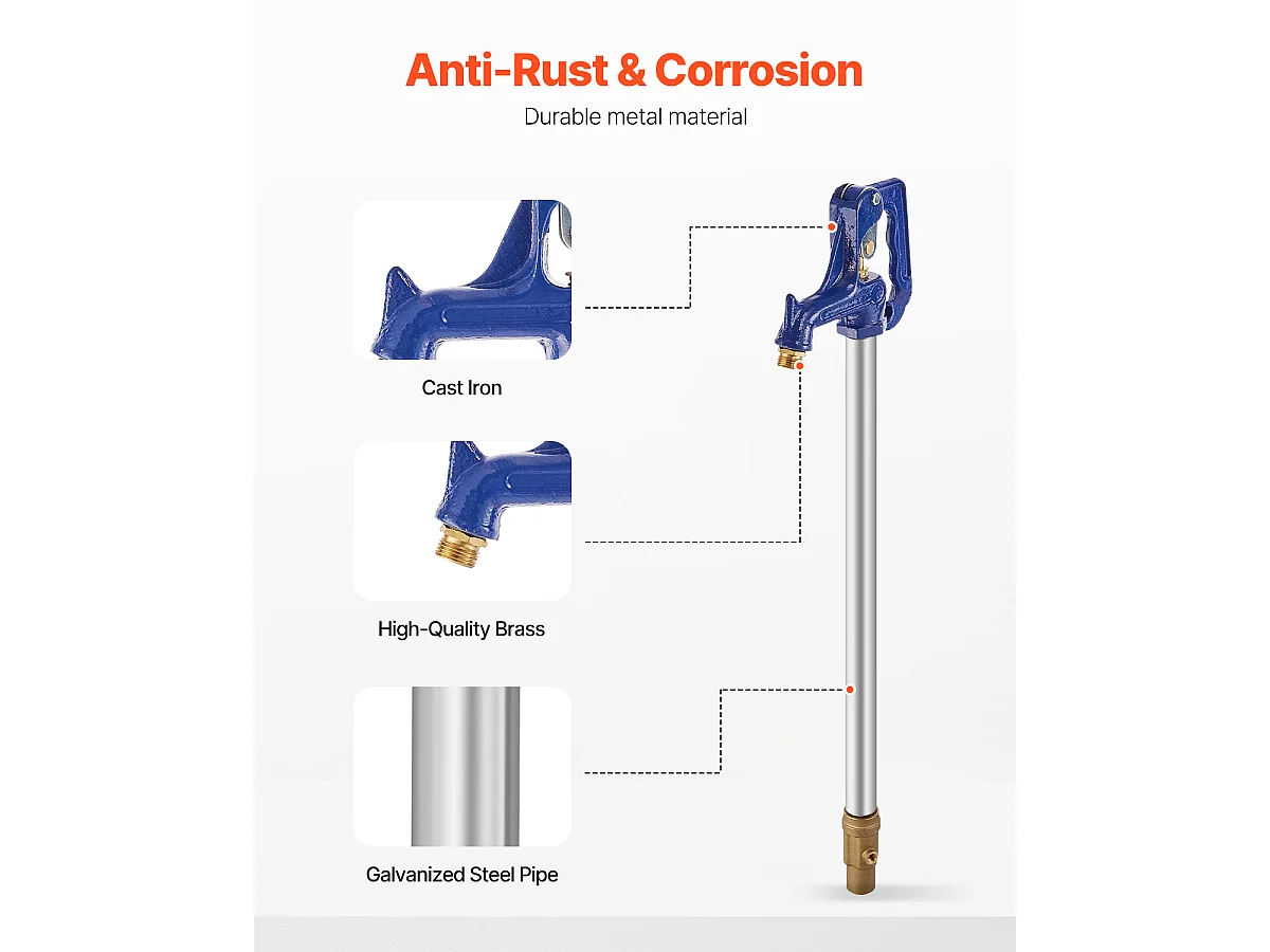 Borne d'Incendie Antigel SucceBuy, Longueur de 99cm, Profondeur d'Enfouissement de 30cm, Fonte Robuste