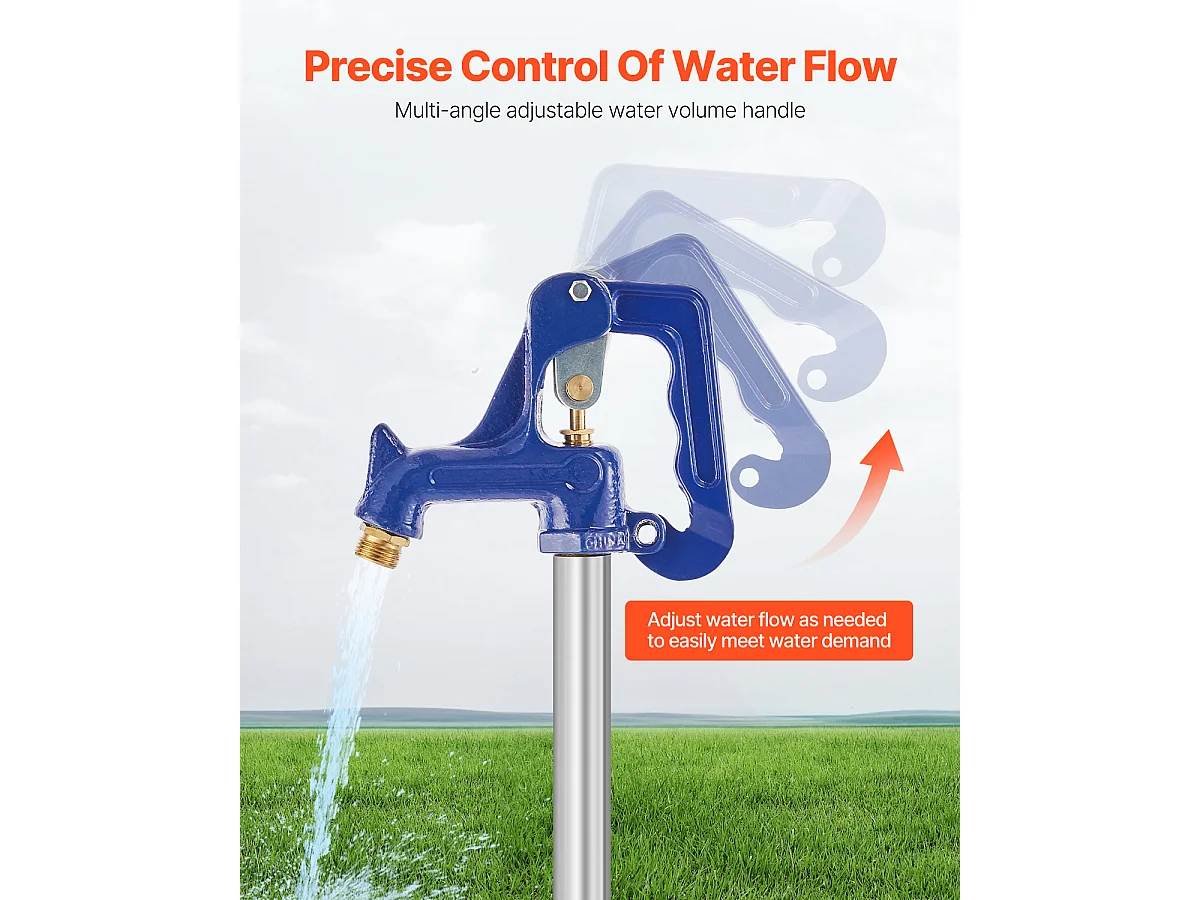 Borne d'Incendie SucceBuy de Jardin Antigel, Longueur de 130cm, Profondeur d'Enfouissement de 61cm, Fonte Robuste