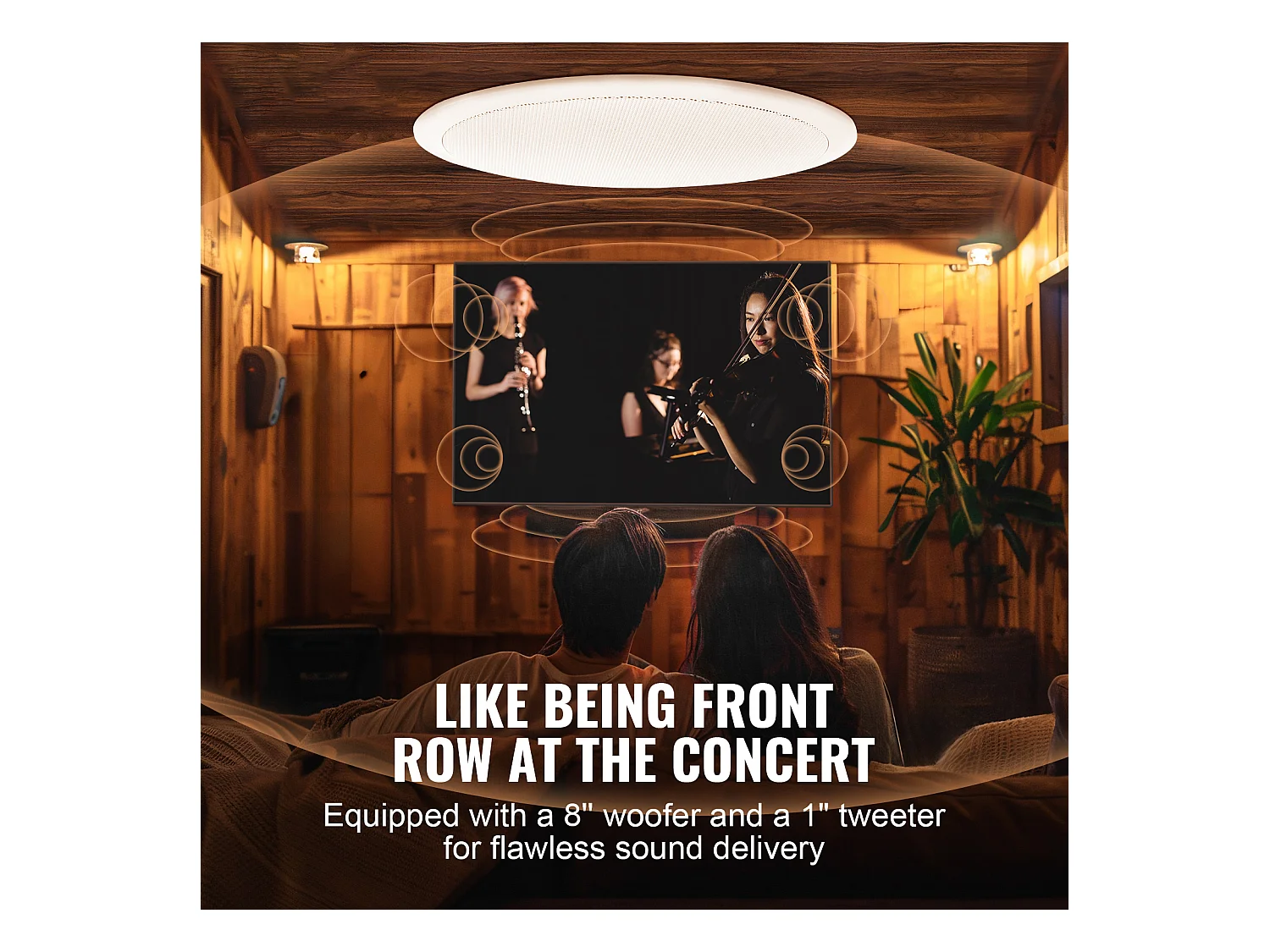 Haut-Parleurs de Plafond SucceBuy 20cm 200 Watts, Montage Encastré, Système de Haut-Parleurs Encastrés au Plafond et au Mur