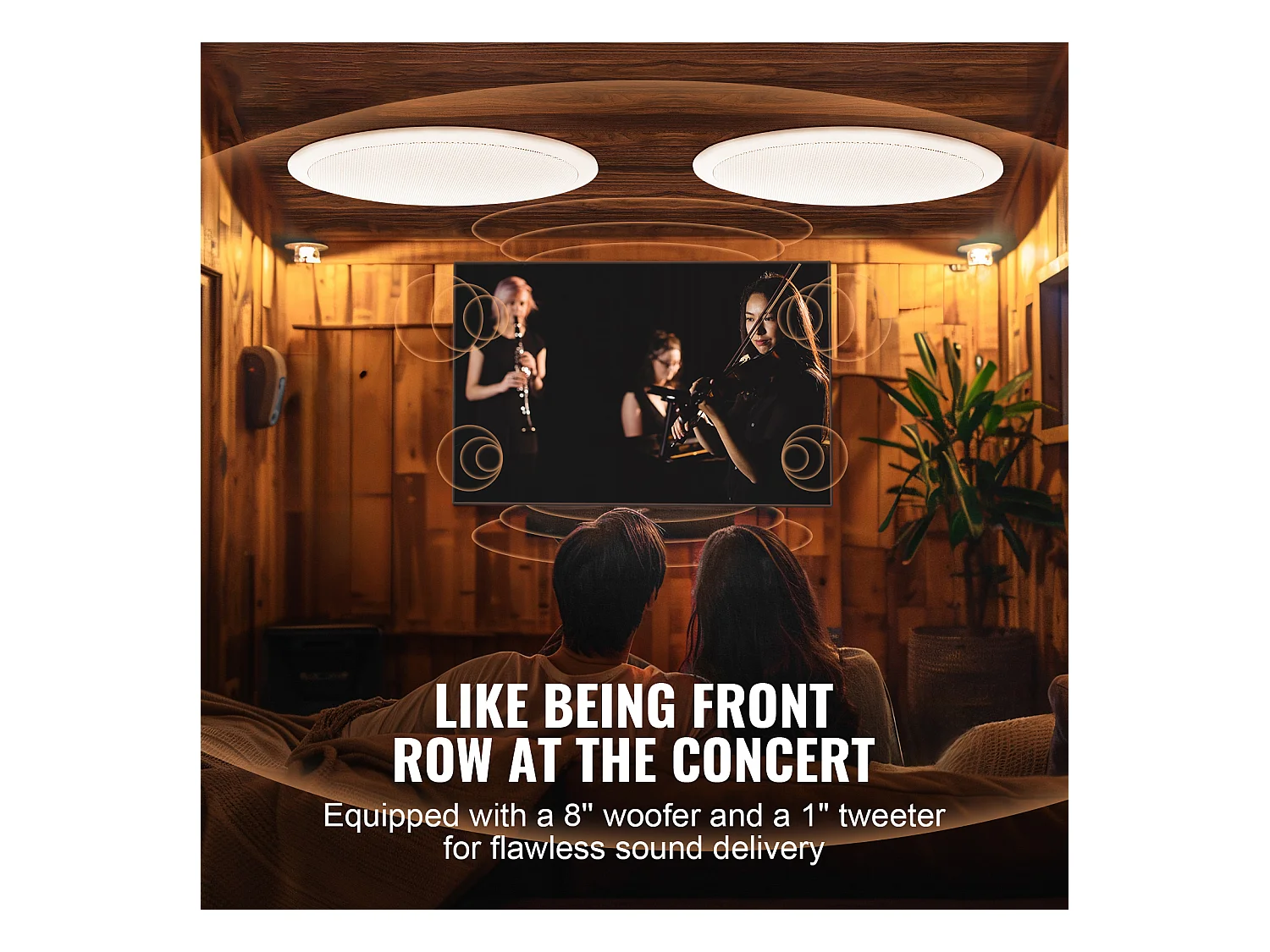 Haut-Parleurs de Plafond SucceBuy Lot de 2 50 Watts 20cm, Montage Encastré, Système de Haut-Parleurs Encastrés au Plafond et au Mur