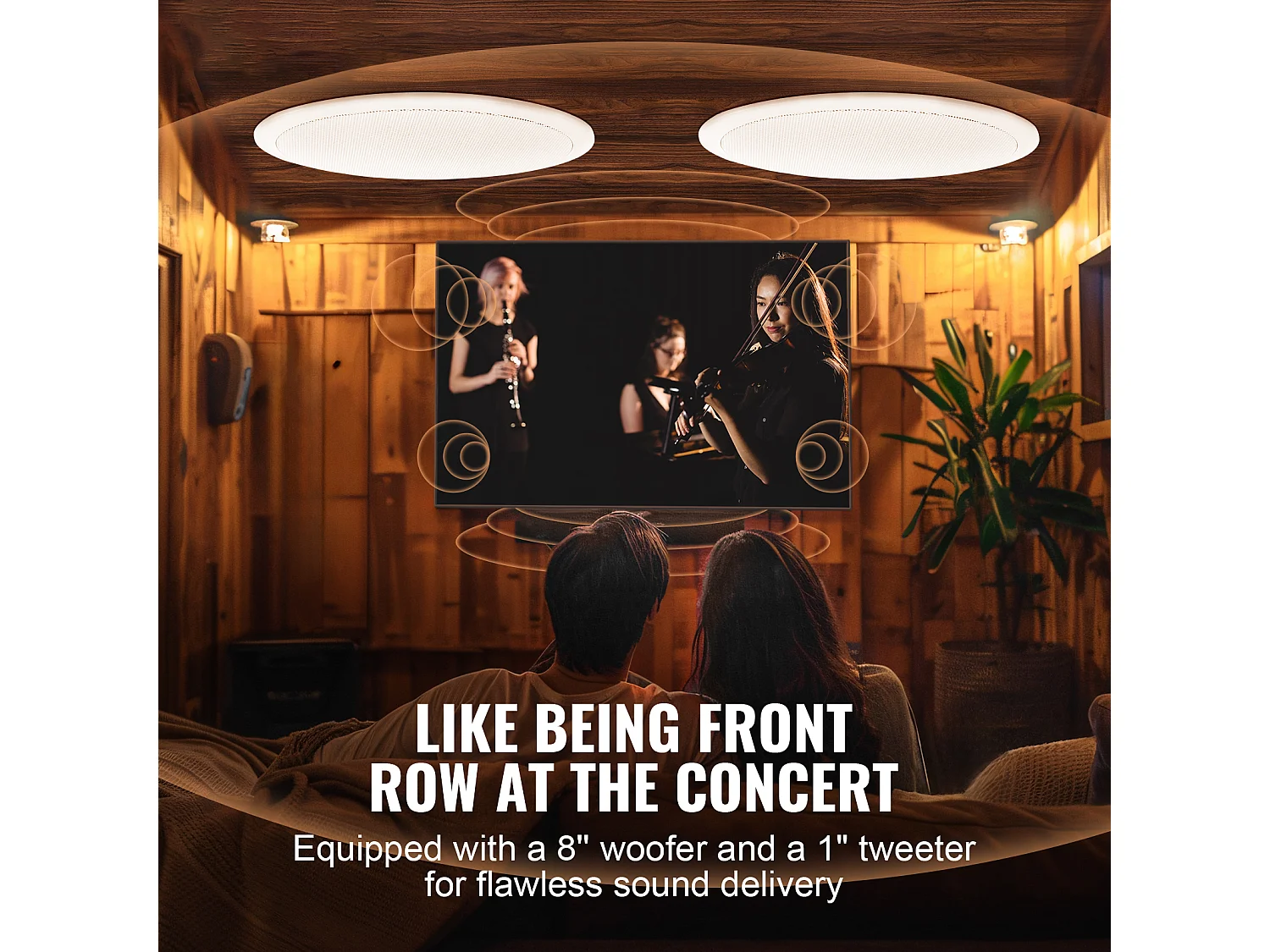 Haut-Parleurs de Plafond SucceBuy Lot de 2 50 Watts 20cm, Montage Encastré, Système de Haut-Parleurs Encastrés au Plafond et au Mur