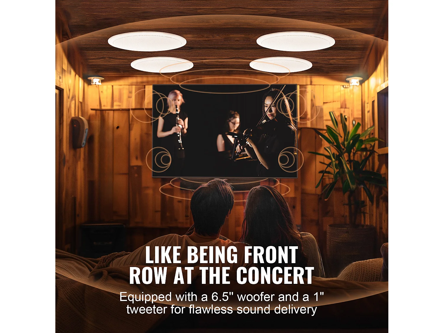 Haut-Parleurs de Plafond SucceBuy Lot de 4 Bluetooth 17cm 150 W à Montage Encastré dans le Mur, Système de Haut-Parleurs Encastrés au Plafond et au Mur