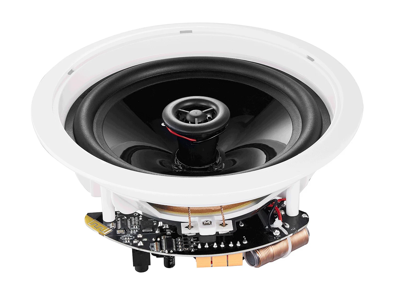 Plafondluidsprekers SucceBuy Set van 4 Bluetooth 17cm 150 W voor Inbouwmontage in de Muur, Inbouwsysteem voor Plafond en Muur