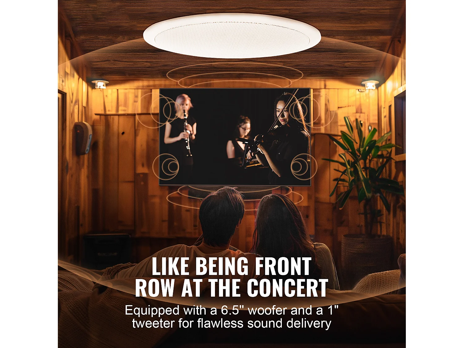 Haut-Parleurs de Plafond Bluetooth SucceBuy 17cm 150W, Montage Encastré, Système de Haut-Parleurs Encastrés au Plafond et au Mur