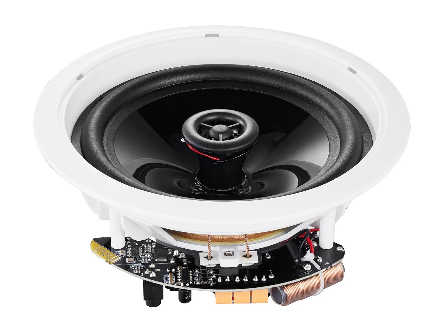 Haut-Parleurs de Plafond Bluetooth SucceBuy 17cm 150W, Montage Encastré, Système de Haut-Parleurs Encastrés au Plafond et au Mur