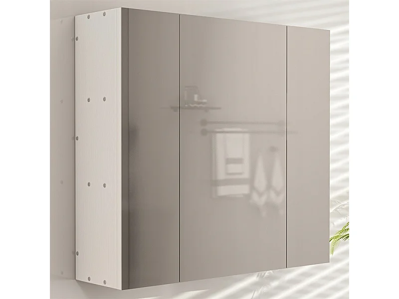 Hängender Badezimmerschrank mit dreiteiligem Spiegel, moderner Loft-Stil