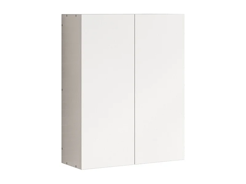 Hängender Badezimmerschrank, weiß, 2-türig, modern, Wandmontage, 3 Einlegeböden, 60 cm