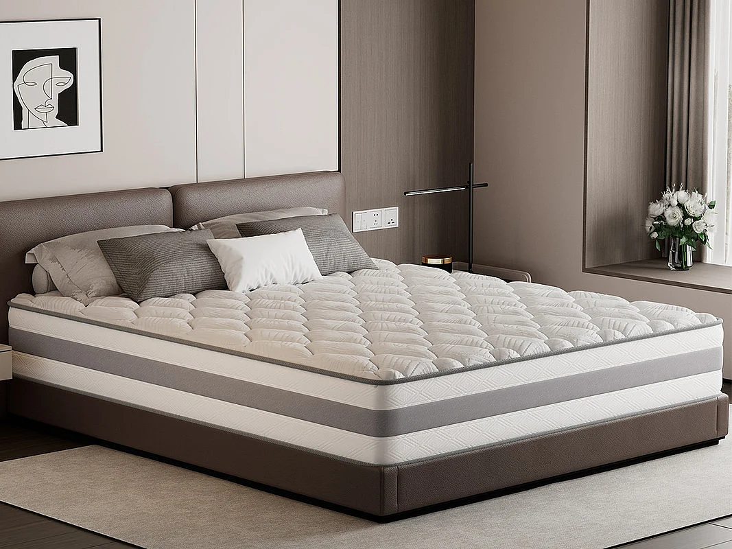 HOMAVO materasso a molle 160x200 cm, spessore 25 cm, 7 zone di comfort, rigidità media H3, certificato OEKO-TEX