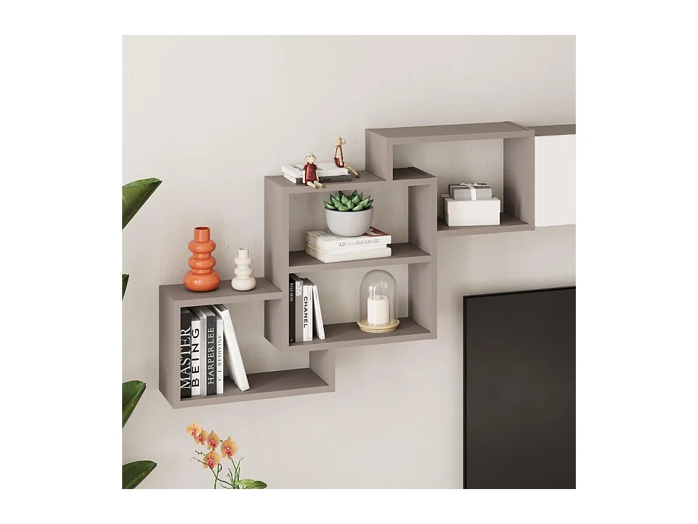 Parete attrezzata colore bianco e tortora Free 210x35x39H