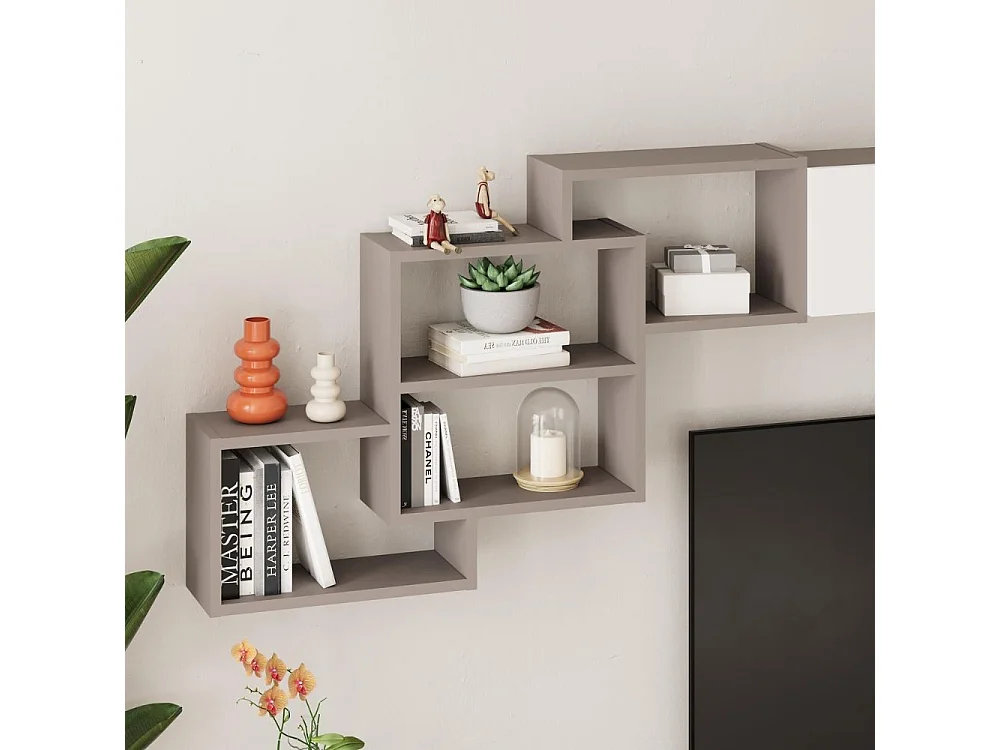 Parete attrezzata colore bianco e tortora Free 210x35x39H