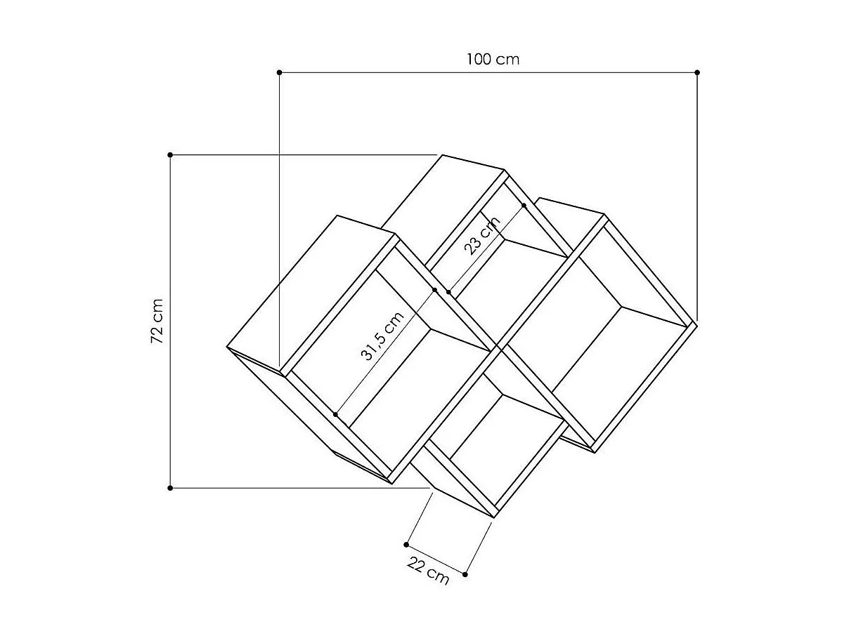 Mensola Oyo con 4 scomparti – Funzionalità e design in finitura cashmere