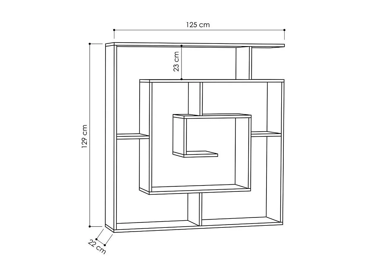 Libreria cashmere con 9 ripiani Labirent 125x22x129