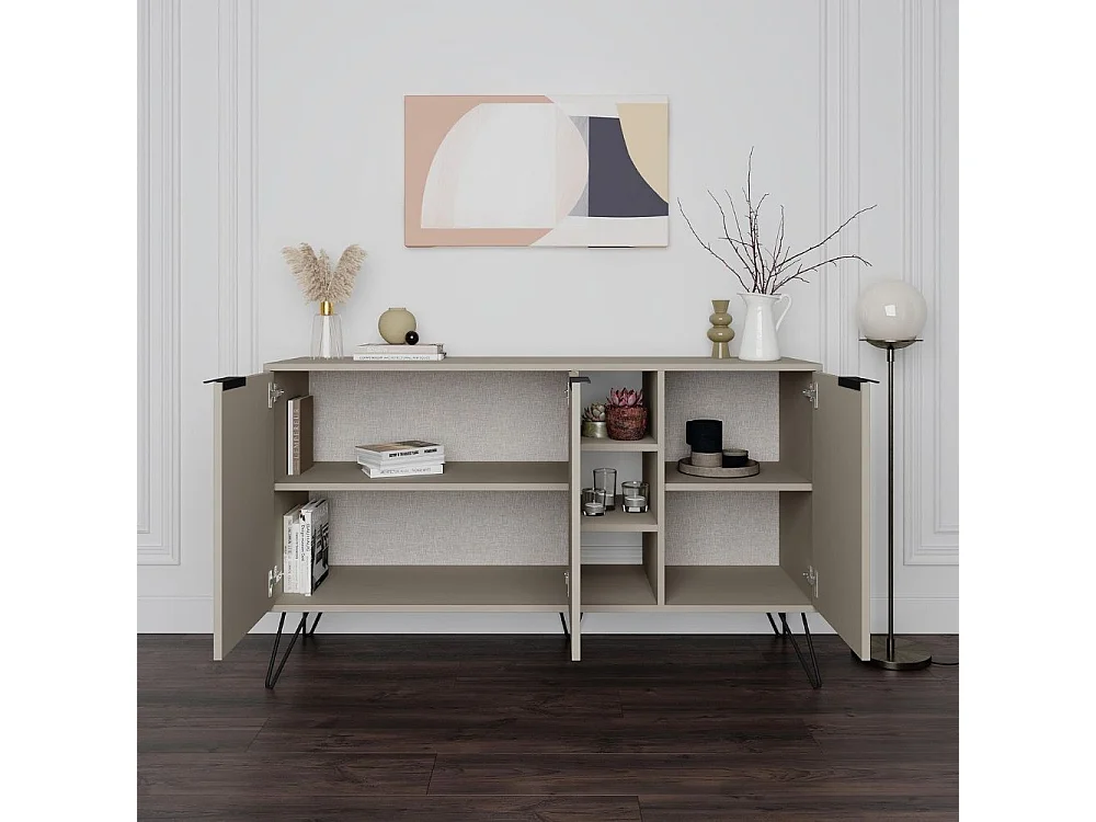 Madia 3 ante Clara 142x35,5x83h colore cashmere