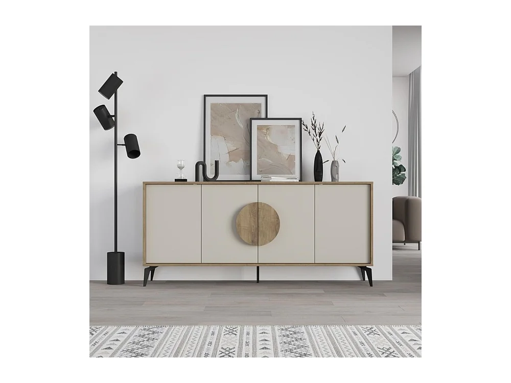 Madia 4 ante Gora180 colore noce e cashmere 180x35,6x82