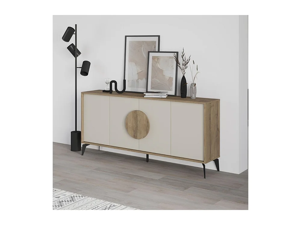 Madia 4 ante Gora180 colore noce e cashmere 180x35,6x82