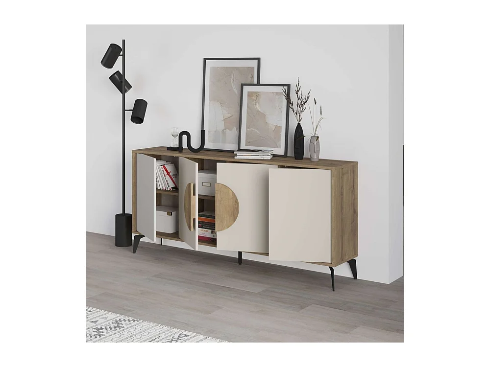 Madia 4 ante Gora180 colore noce e cashmere 180x35,6x82