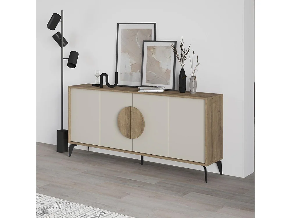 Madia 4 ante Gora180 colore noce e cashmere 180x35,6x82