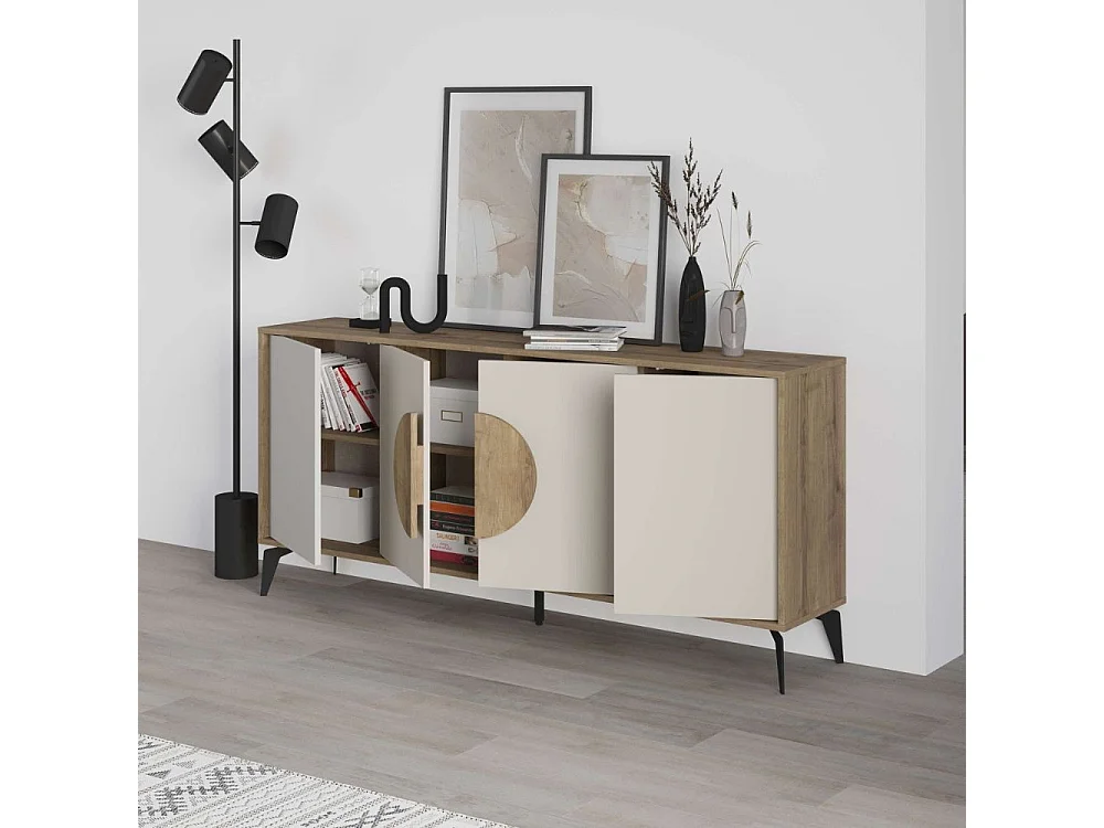 Madia 4 ante Gora180 colore noce e cashmere 180x35,6x82