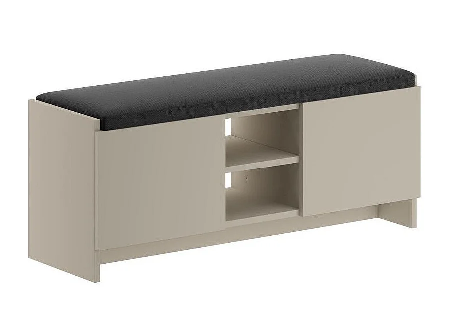 Panca scarpiera colore cashmere Zulla con cuscino e 2 ante