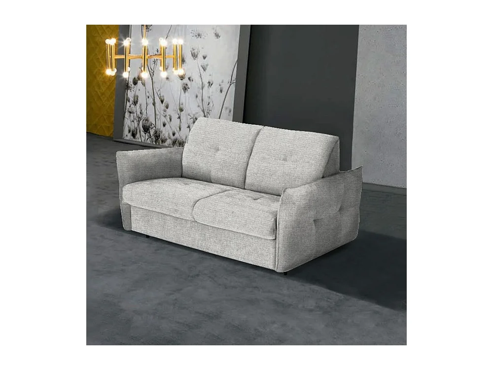 Divano letto 3 posti Marea tessuto grigio chiaro 205x100x102H materasso 20 cm.