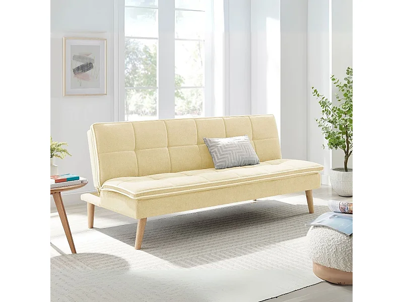 Divano letto Lunaria 3 posti colore crema design moderno 182x88x80H