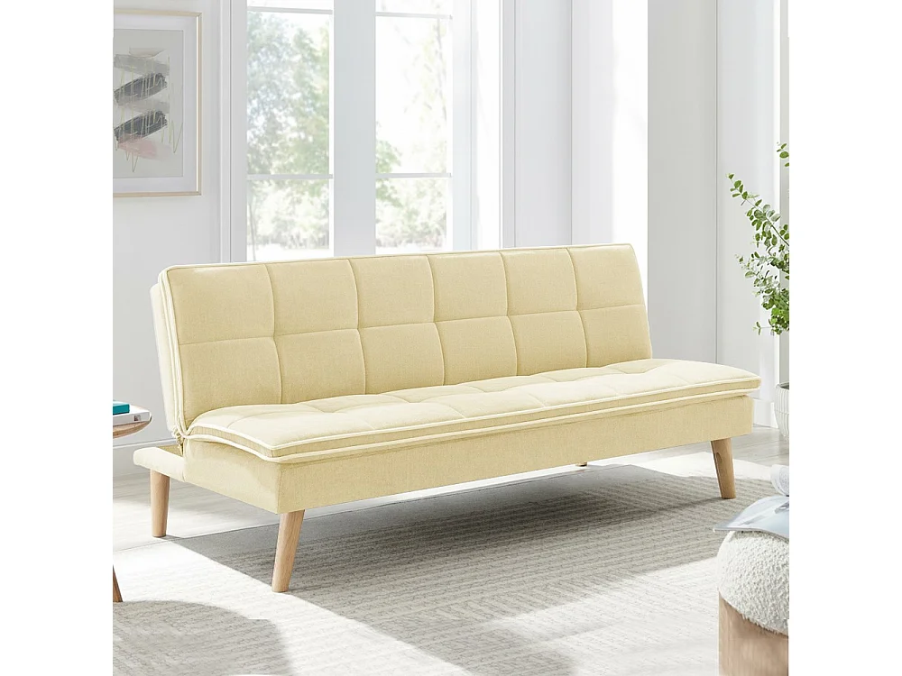 Divano letto Lunaria 3 posti colore crema design moderno 182x88x80H