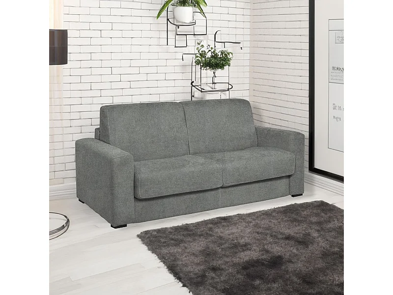 Divano letto 3 posti Kriog tessuto Barrel83 grigio 200x98x86h