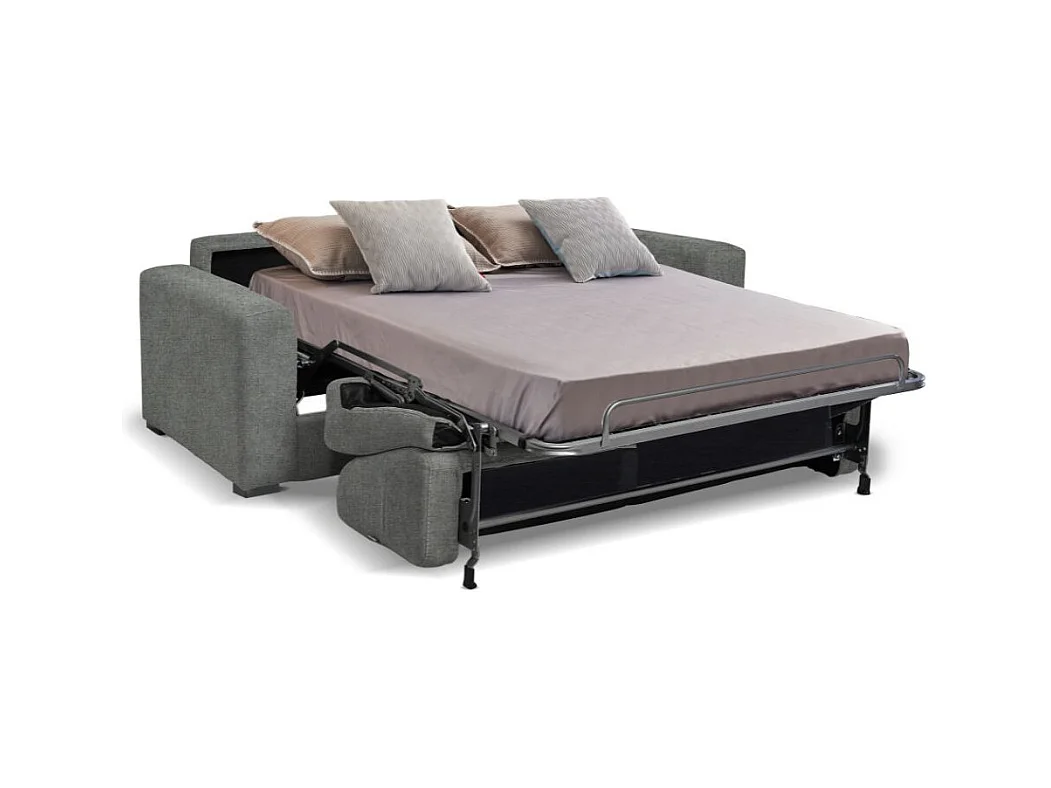 Divano letto 3 posti Kriog tessuto Barrel83 grigio 200x98x86h