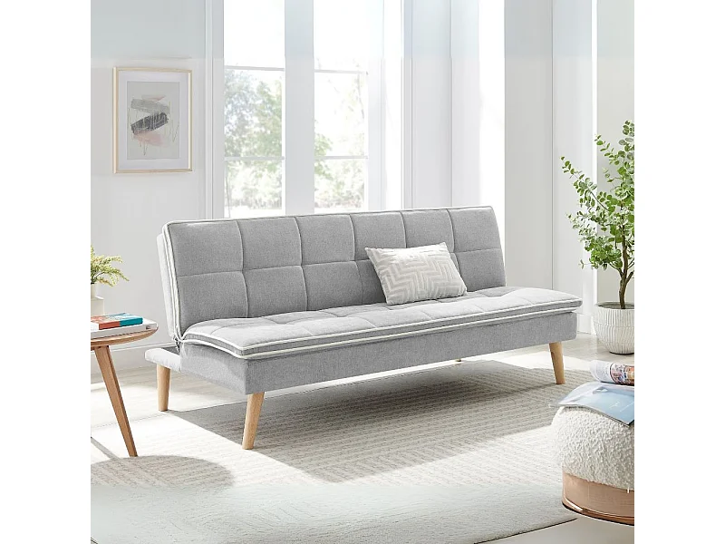 Divano letto Lunaria 3 posti colore grigio design moderno 182x88x80H