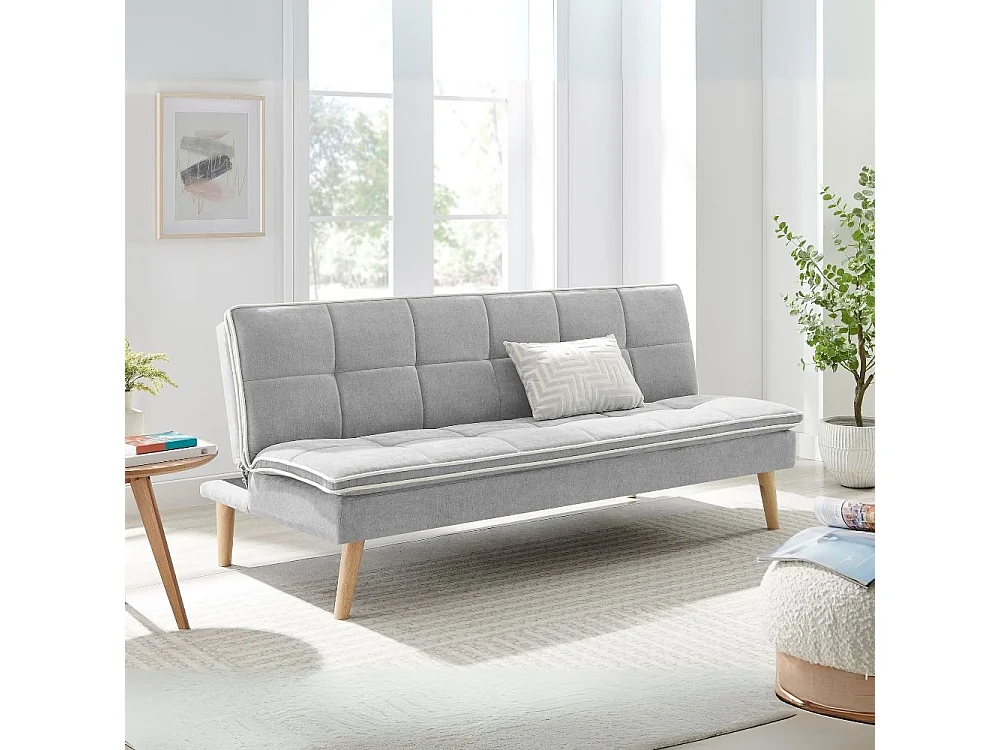 Divano letto Lunaria 3 posti colore grigio design moderno 182x88x80H