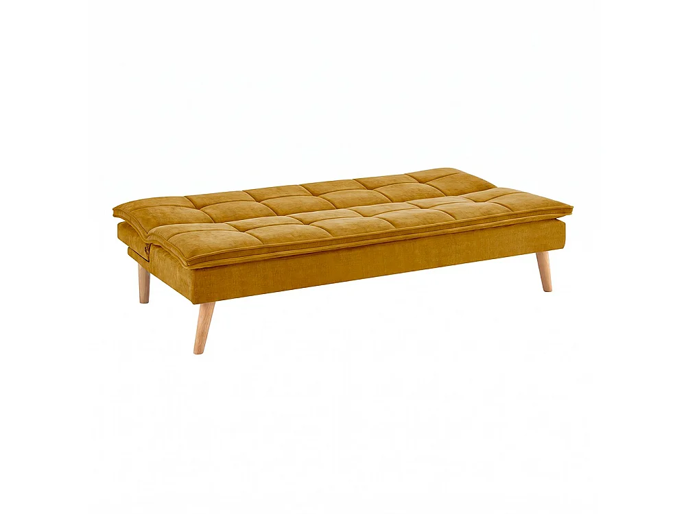 Divano letto Lunaria 3 posti colore senape design moderno 182x88x80HE
