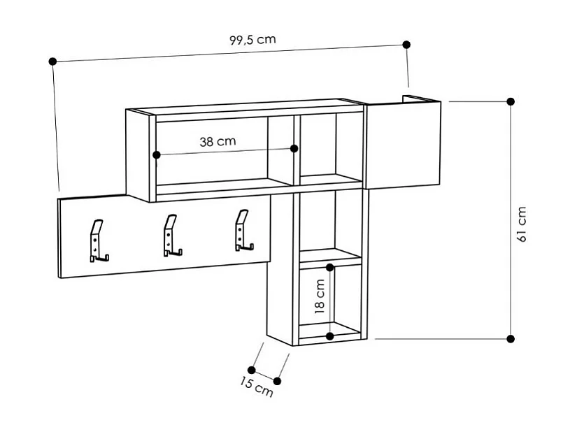Appendiabiti da parete Game colore bianco