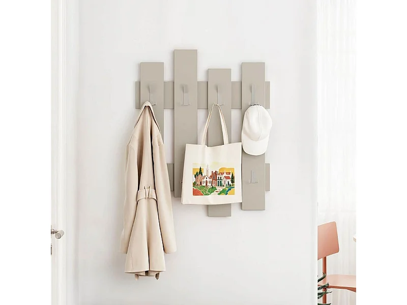 Appendiabiti a muro Wave 8 ganci colore cashmere