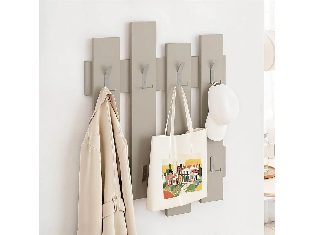 Appendiabiti a muro Wave 8 ganci colore cashmere