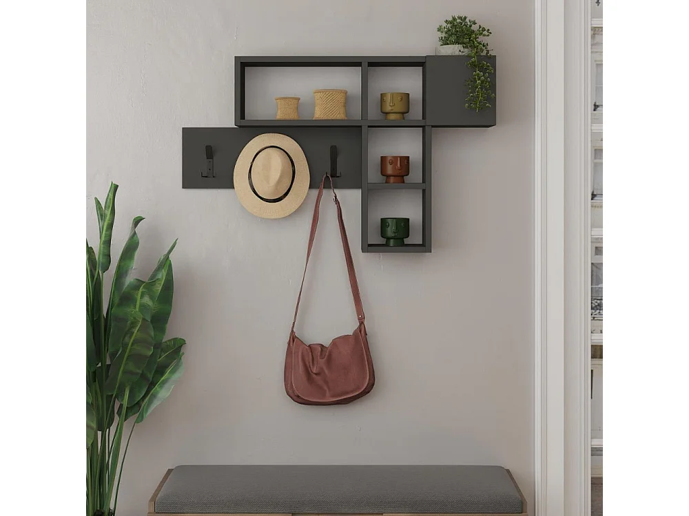 Appendiabiti da parete Game colore antracite