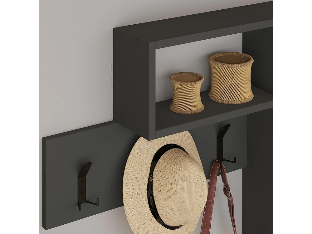 Appendiabiti da parete Game colore antracite