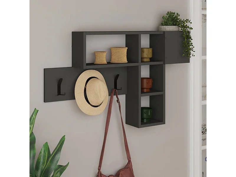 Appendiabiti da parete Game colore antracite