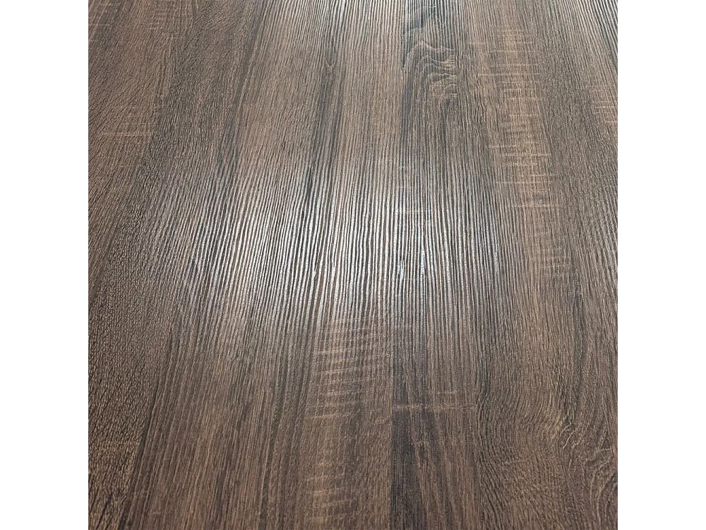 Tavolo fisso Ronan con piano in rovere anticato e gambe in metallo nero 180x90x76H